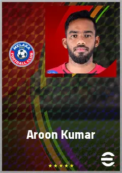 Aroon Kumar eFootball 2026 player card, 60 OVR RB