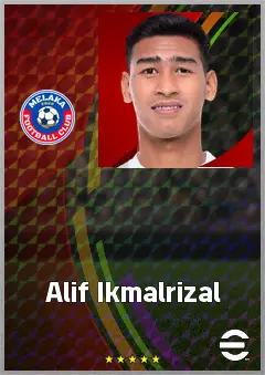 Alif Ikmalrizal eFootball 2026 player card, 63 OVR CF