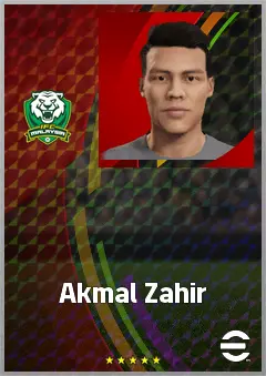 Akmal Zahir eFootball 2026 player card, 62 OVR CB