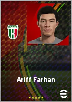 Ariff Farhan eFootball 2026 player card, 62 OVR LB