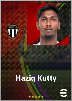 Haziq Kutty eFootball 2026 player card, 62 OVR DMF