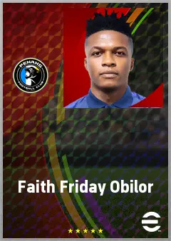 Faith Friday Obilor eFootball 2026 player card, 65 OVR CB