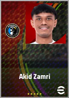 Akid Zamri eFootball 2026 player card, 61 OVR RB