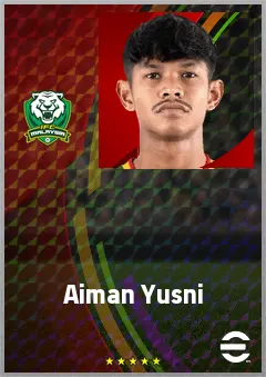 Aiman Yusni eFootball 2026 player card, 61 OVR RB