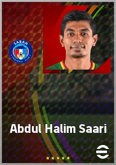 Abdul Halim Saari eFootball 2026 player card, 65 OVR DMF