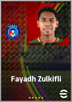 Fayadh Zulkifli eFootball 2026 player card, 60 OVR LWF