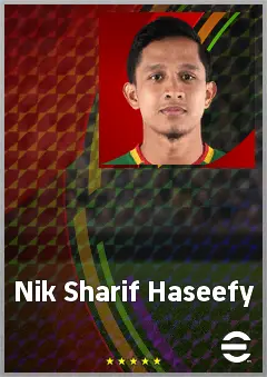 Nik Sharif Haseefy eFootball 2026 player card, 60 OVR RWF