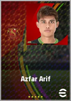 Azfar Arif eFootball 2026 player card, 62 OVR GK