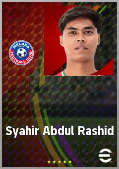 Syahir Abdul Rashid eFootball 2026 player card, 62 OVR AMF