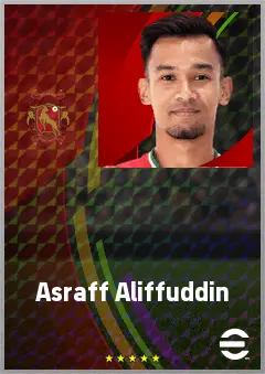 Asraff Aliffuddin eFootball 2026 player card, 61 OVR CF