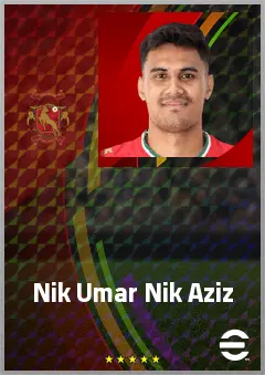Nik Umar Nik Aziz eFootball 2026 player card, 60 OVR CB