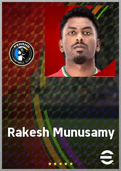 Rakesh Munusamy eFootball 2026 player card, 60 OVR RB