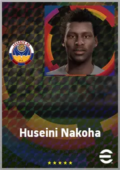 Huseini Nakoha eFootball 2026 player card, 63 OVR CB