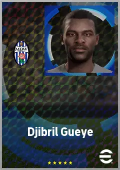 Djibril Gueye eFootball 2026 player card, 64 OVR CB