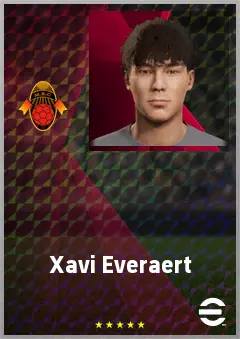 Xavi Everaert eFootball 2026 player card, 61 OVR LWF