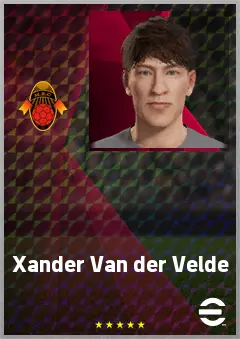 Xander Van der Velde eFootball 2026 player card, 60 OVR LWF