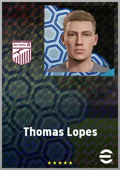 Thomas Lopes eFootball 2026 player card, 63 OVR RWF