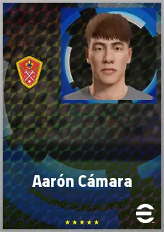 Aarón Cámara eFootball 2026 player card, 61 OVR RWF