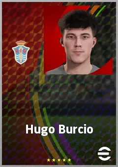 Hugo Burcio eFootball 2026 player card, 65 OVR CMF