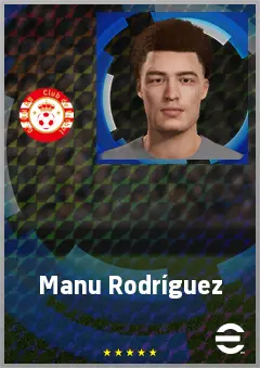 Manu Rodríguez eFootball 2026 player card, 62 OVR CMF