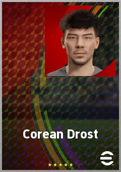 Corean Drost eFootball 2026 player card, 60 OVR AMF