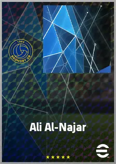 Ali Al-Najar eFootball 2026 player card, 61 OVR DMF