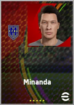 Minanda eFootball 2026 player card, 76 OVR AMF