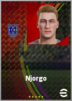 Njorgo eFootball 2026 player card, 66 OVR CF