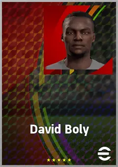 David Boly eFootball 2026 player card, 62 OVR RB