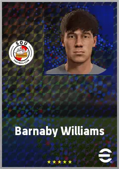 Barnaby Williams eFootball 2026 player card, 62 OVR CMF
