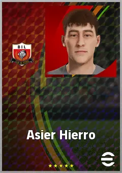 Asier Hierro eFootball 2026 player card, 65 OVR CF