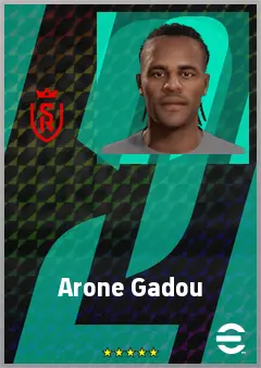 Arone Gadou eFootball 2026 player card, 61 OVR LWF