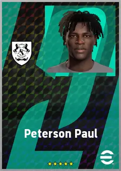 Peterson Paul eFootball 2026 player card, 62 OVR LWF