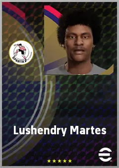 Lushendry Martes eFootball 2026 player card, 65 OVR RB