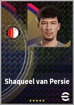 Shaqueel van Persie eFootball 2026 player card, 65 OVR CF