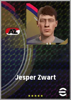 Jesper Zwart eFootball 2026 player card, 64 OVR RB