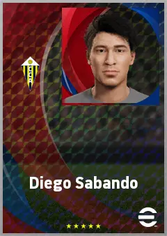 Diego Sabando eFootball 2026 player card, 62 OVR CF