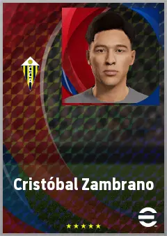 Cristóbal Zambrano eFootball 2026 player card, 61 OVR LWF