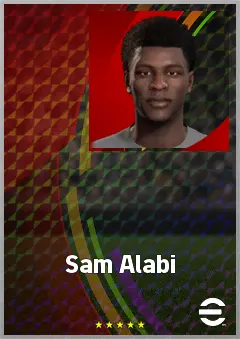 Sam Alabi eFootball 2026 player card, 62 OVR CMF