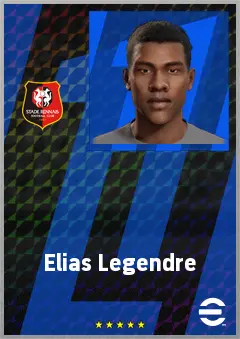 Elias Legendre eFootball 2026 player card, 64 OVR RWF