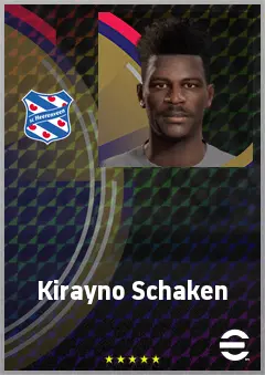 Kirayno Schaken eFootball 2026 player card, 62 OVR RWF