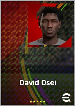 David Osei eFootball 2026 player card, 60 OVR LWF