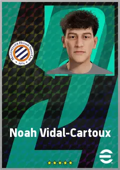 Noah Vidal-Cartoux eFootball 2026 player card, 60 OVR LWF