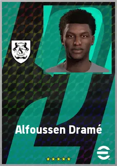 Alfoussen Dramé eFootball 2026 player card, 61 OVR CB