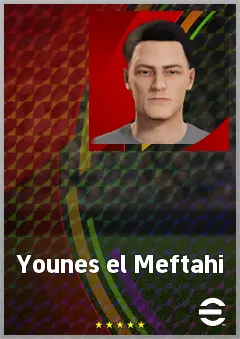Younes el Meftahi eFootball 2026 player card, 62 OVR LWF