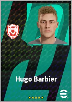 Hugo Barbier eFootball 2026 player card, 61 OVR DMF