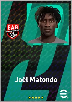Joël Matondo eFootball 2026 player card, 62 OVR CMF