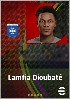 Lamfia Dioubaté eFootball 2026 player card, 60 OVR CMF