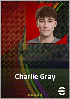 Charlie Gray eFootball 2026 player card, 63 OVR DMF