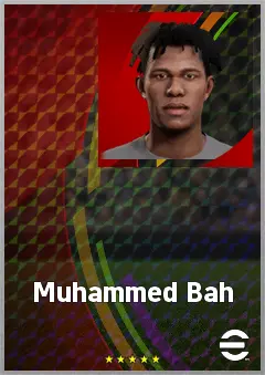Muhammed Bah eFootball 2026 player card, 63 OVR CMF